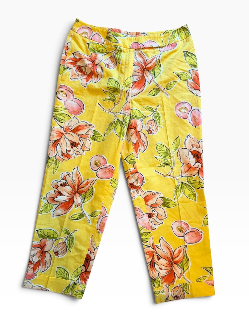 Talbots Yellow Floral Capris